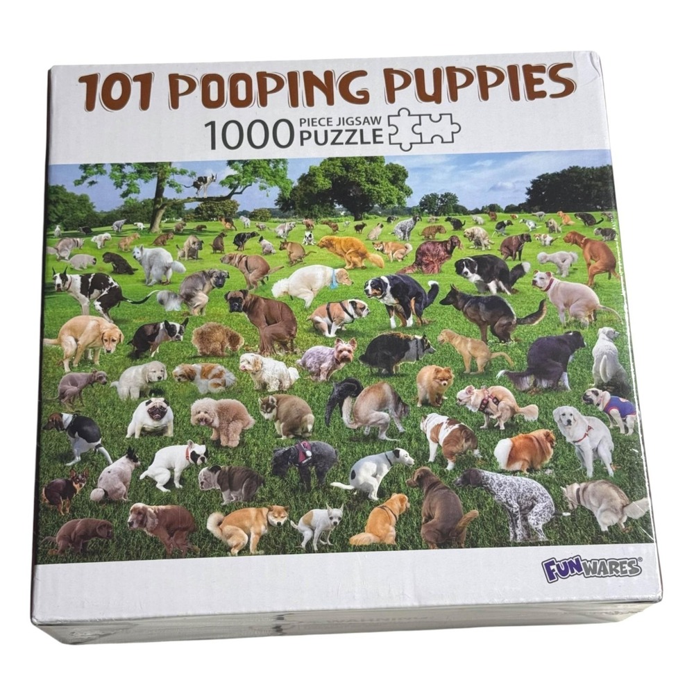 FunWares 101 Pooping Puppies 1000 Pieces Puzzle NEW